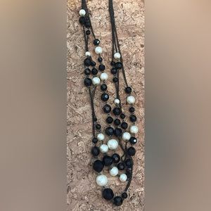 Long Black and White WHBM Necklace